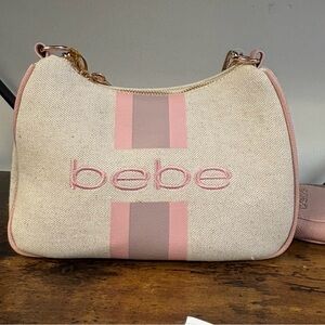 Bebe Beige and Pink Shoulder Bag
